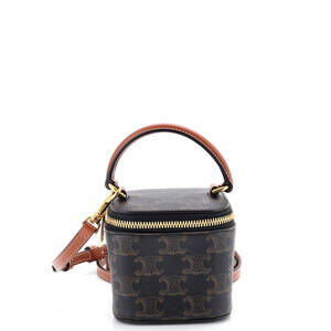 Celine Mini Top Handle Square Vanity Case Triomphe Coated Canvas